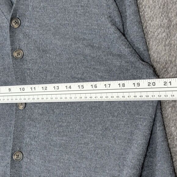 Gap Sweater Mens XL Gray Heather 100% Extra Fine Merino Wool V Neck Cardigan - Picture 6 of 13